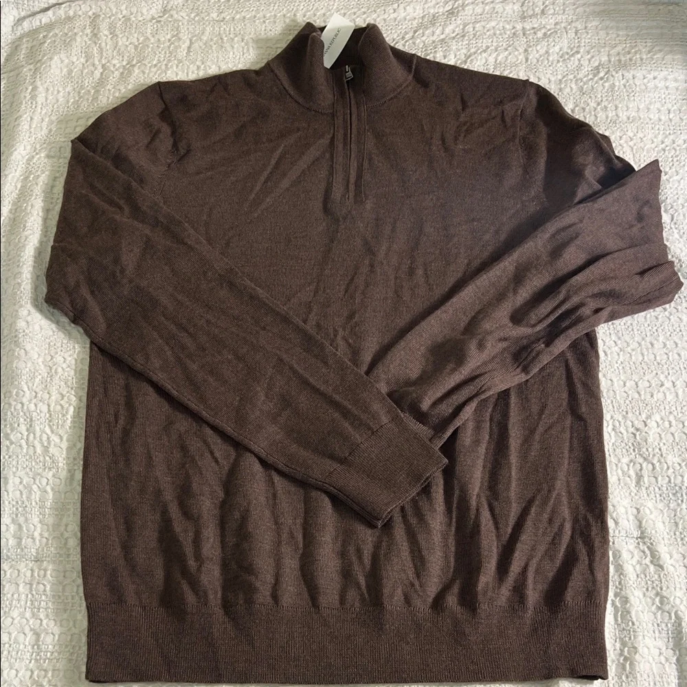 Banana Republic Brown 100% wool Half-Zip Sweater size M